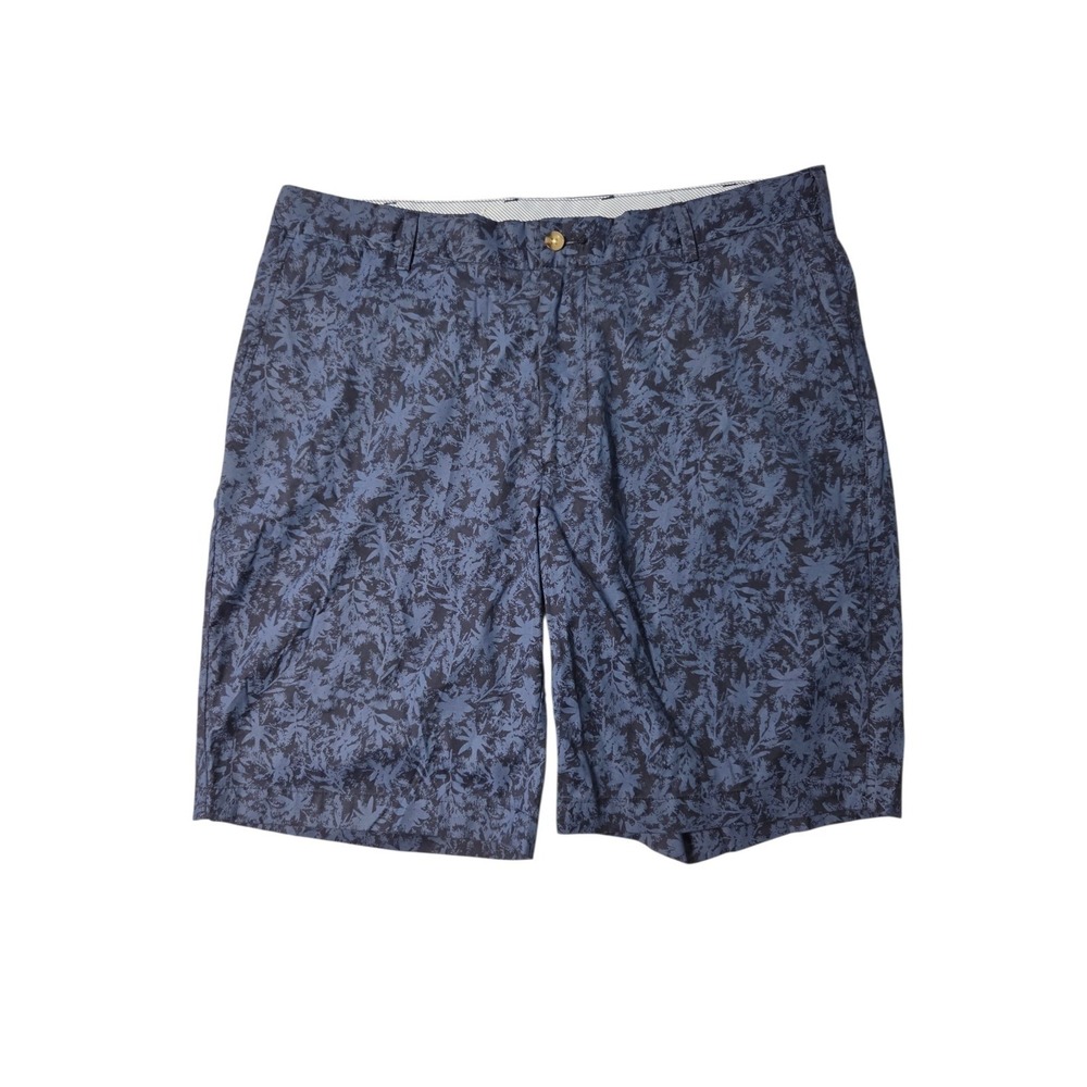 Peter Millar Blue Casual/Golf Resort Chino Shorts Tropical Print 34x9 Mid Rise
